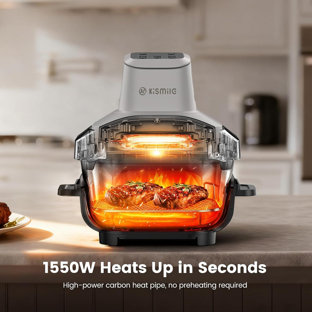 Kismile Glass Air Fryer Non Toxic 12501KAF0 - PURPLE - Kismile