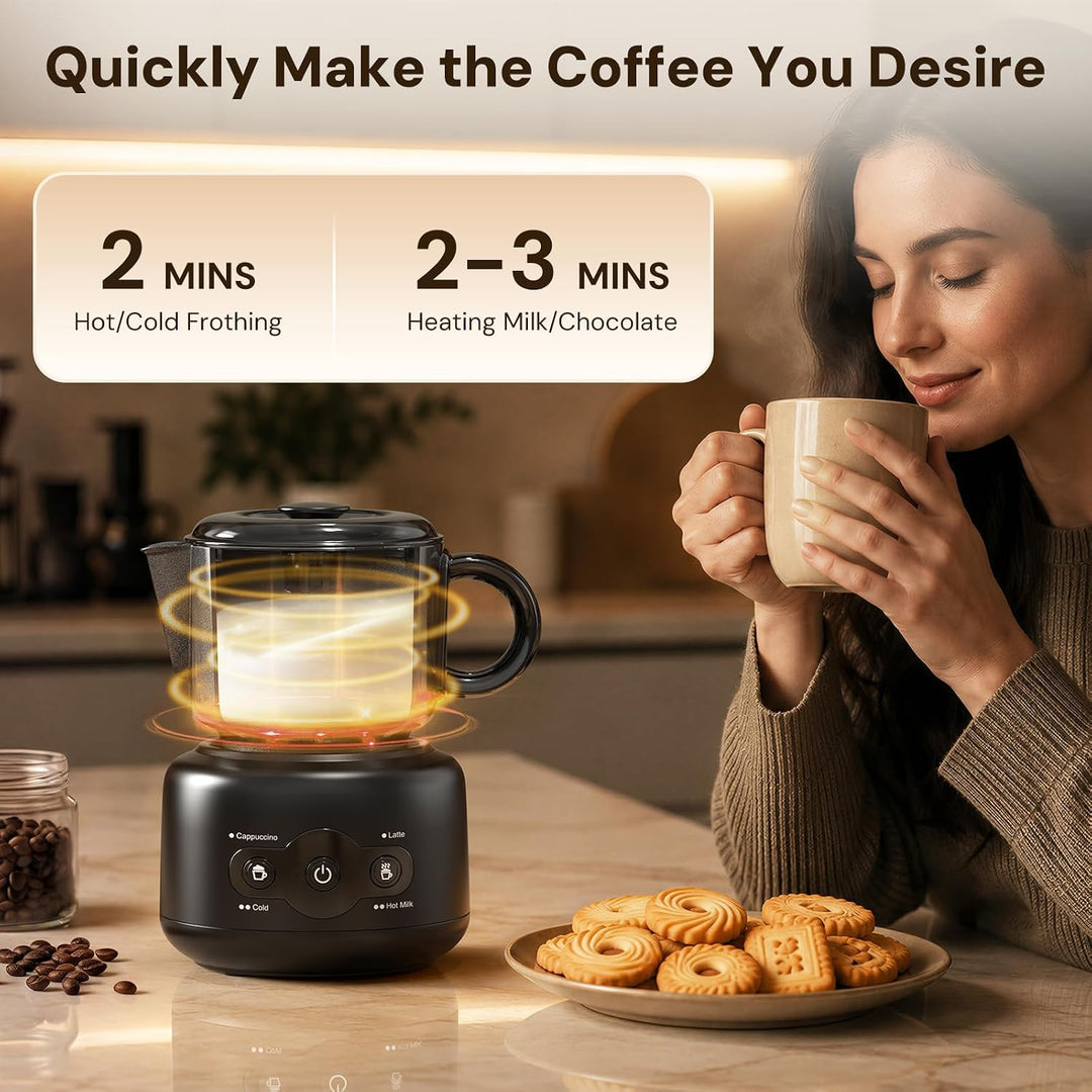 Kismile Milk Frother, 4-in-1 Electric Milk Frother and Steamer MI17012H2 - Kismile