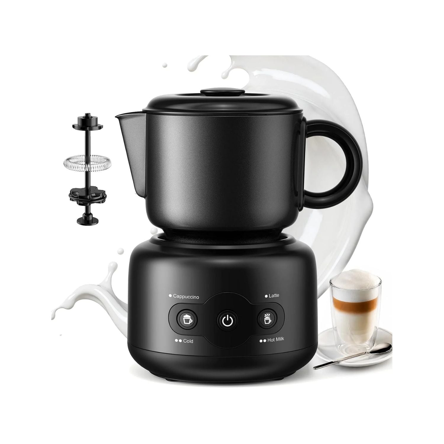 Kismile Milk Frother, 4-in-1 Electric Milk Frother and Steamer MI17012H2 - Kismile