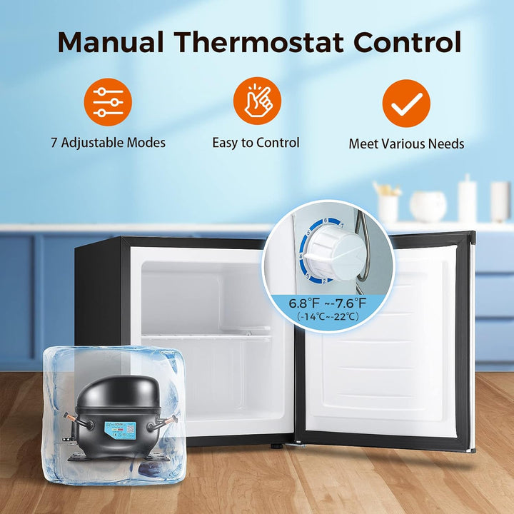 Kismile Mini Freezer,1.1 Cu.ft Upright Freezer with Reversible Single Door - Kismile
