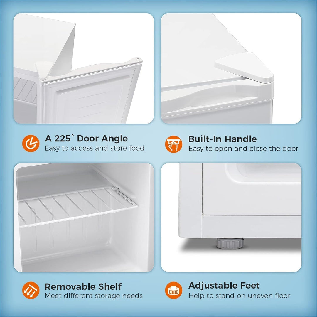 Kismile Mini Freezer,1.1 Cu.ft Upright Freezer with Reversible Single Door - Kismile