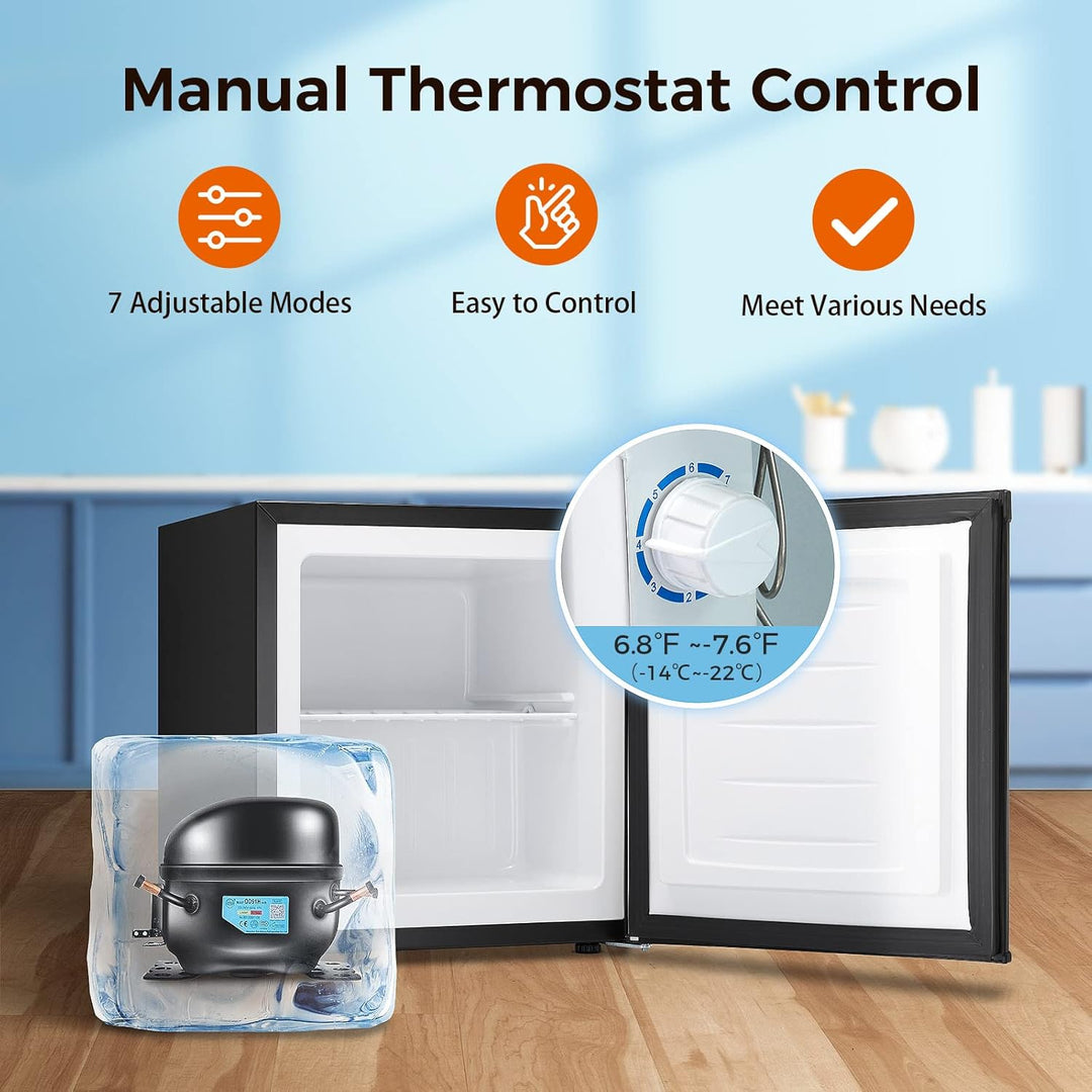 Kismile Mini Freezer,1.1 Cu.ft Upright Freezer with Reversible Single Door - Kismile