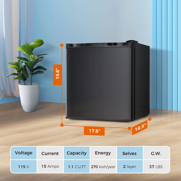 Kismile Mini Freezer,1.1 Cu.ft Upright Freezer with Reversible Single Door - Kismile