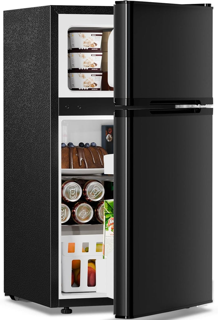 Kismile Mini Fridge 3.1Cu.Ft Compact Refrigerator 2 - Doors Freezer - Kismile