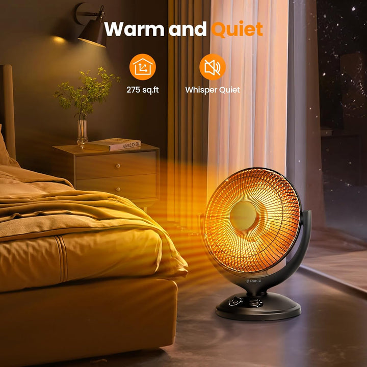 Kismile Oscillating Parabolic Space Heater with Thermostat and Timer R5315 - Kismile