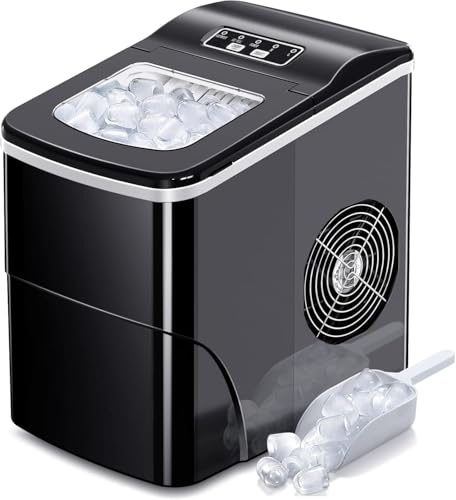 KISMILE Portable Countertop Ice Maker,9 Cubes Ready in 6 - 8 Minutes,Comact Ice Maker Machine with Scoop and Basket - Kismile