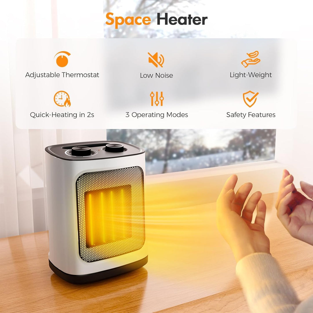 Kismile Small Electric Space Heater With Thermostat Kismile