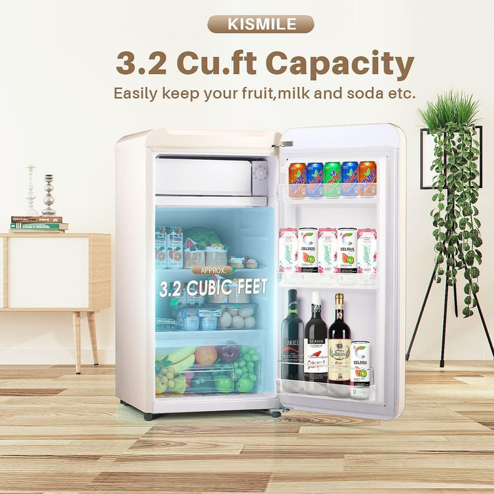 Kismile Retro Mini Fridge with Freezer F6891 - Kismile