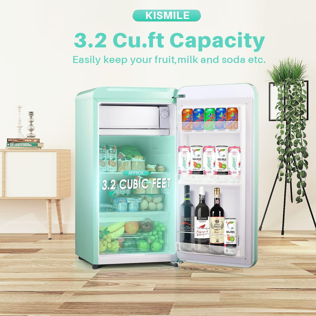 Kismile Retro Mini Fridge with Freezer F6891 - Kismile