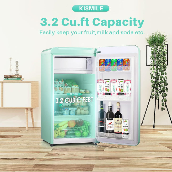 Kismile Retro Mini Fridge with Freezer F6891 - Kismile