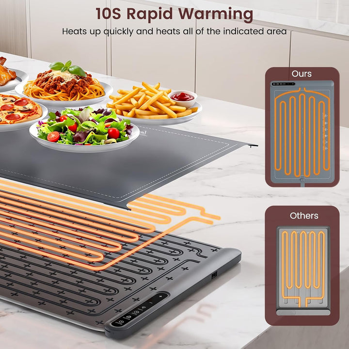 Kismile Rollable Silicone Warming Tray with LED Display WB2968 - Kismile