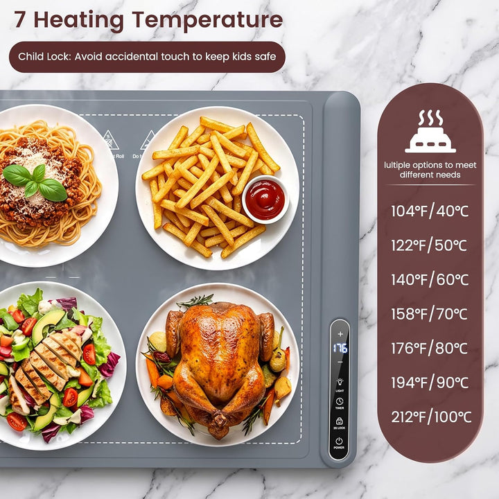 Kismile Rollable Silicone Warming Tray with LED Display WB2968 - Kismile
