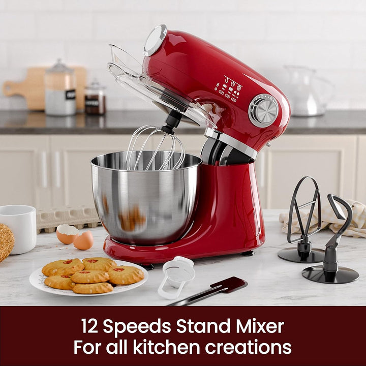 Kismile Stand Mixer, 5.5 - Quart Electric Mixer with 12 Speeds CF3715 - Kismile
