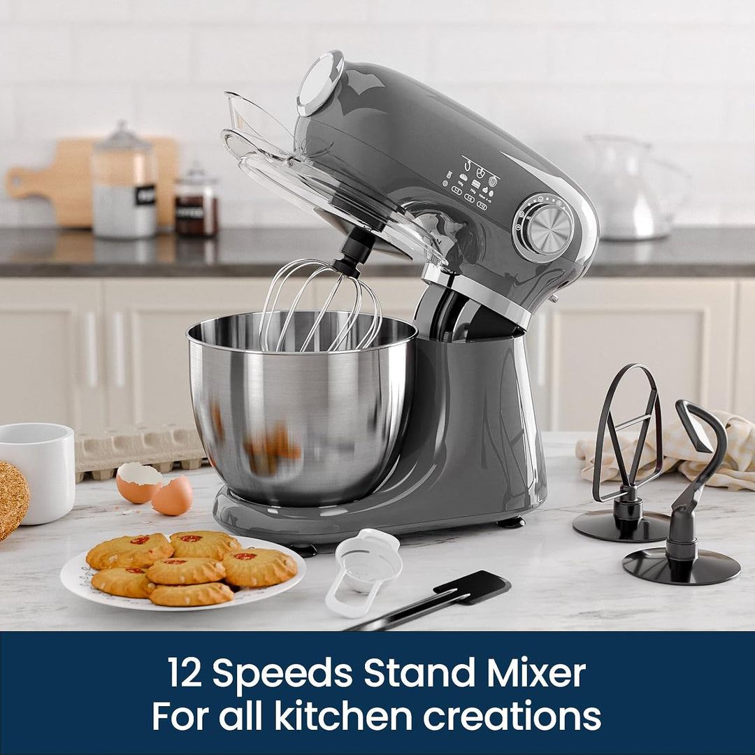Kismile Stand Mixer, 5.5-Quart Electric Mixer with 12 Speeds CF3715 - Kismile