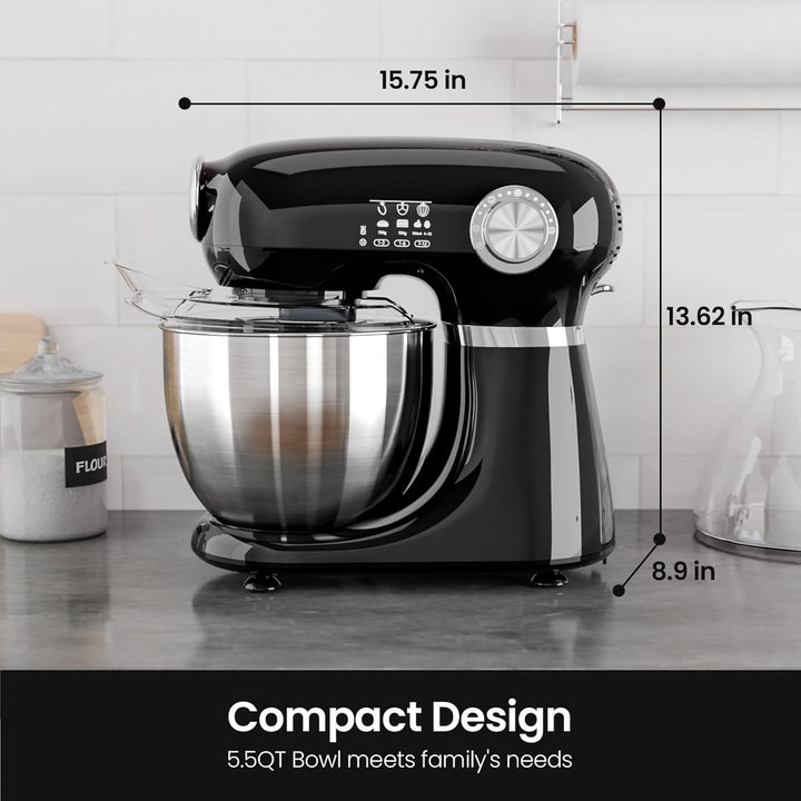 Kismile Stand Mixer, 5.5 - Quart Electric Mixer with 12 Speeds CF3715 - Kismile