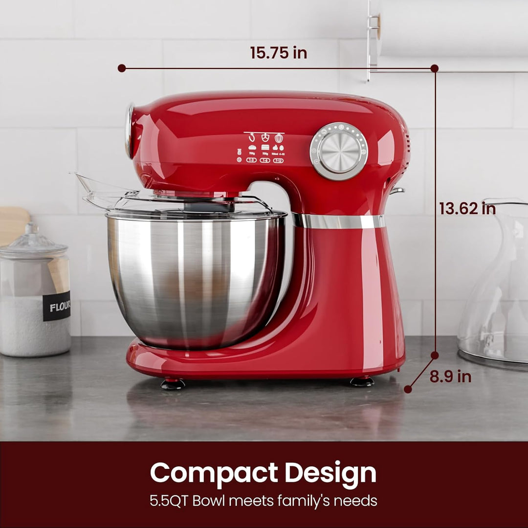 Kismile Stand Mixer, 5.5 - Quart Electric Mixer with 12 Speeds CF3715 - Kismile