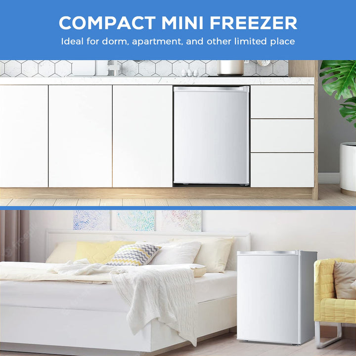 Kismile Upright Freezer,3.0 Cu.ft Mini Freezer with Reversible Single Door,Removable Shelves,Small Freezer with Adjustable Thermostat for Home/Dorms/Apartment/Office (Black) - Kismile