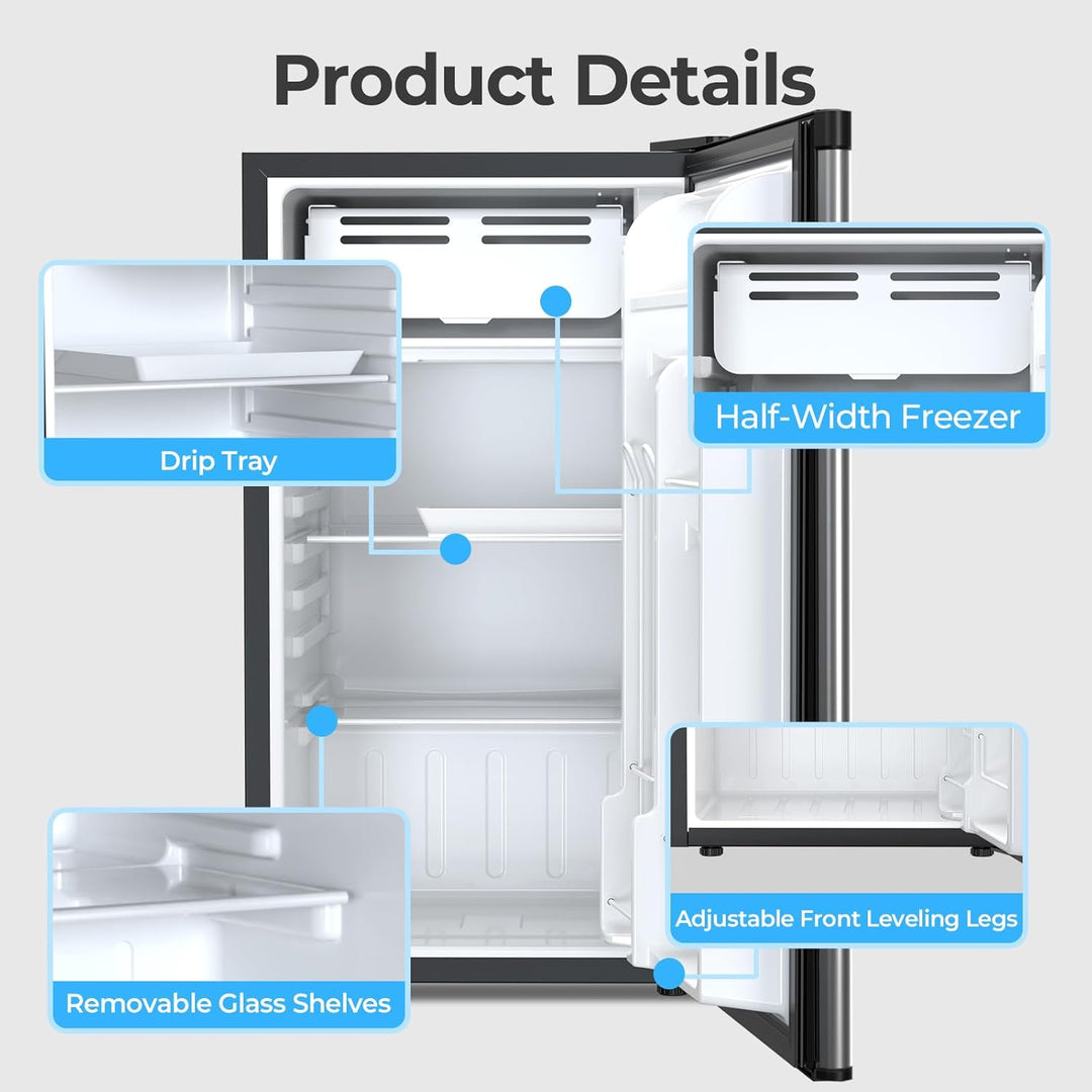 Mini Compact Refrigerator with Freezer, 2.6 Cu.Ft 58070RRE0 - Kismile