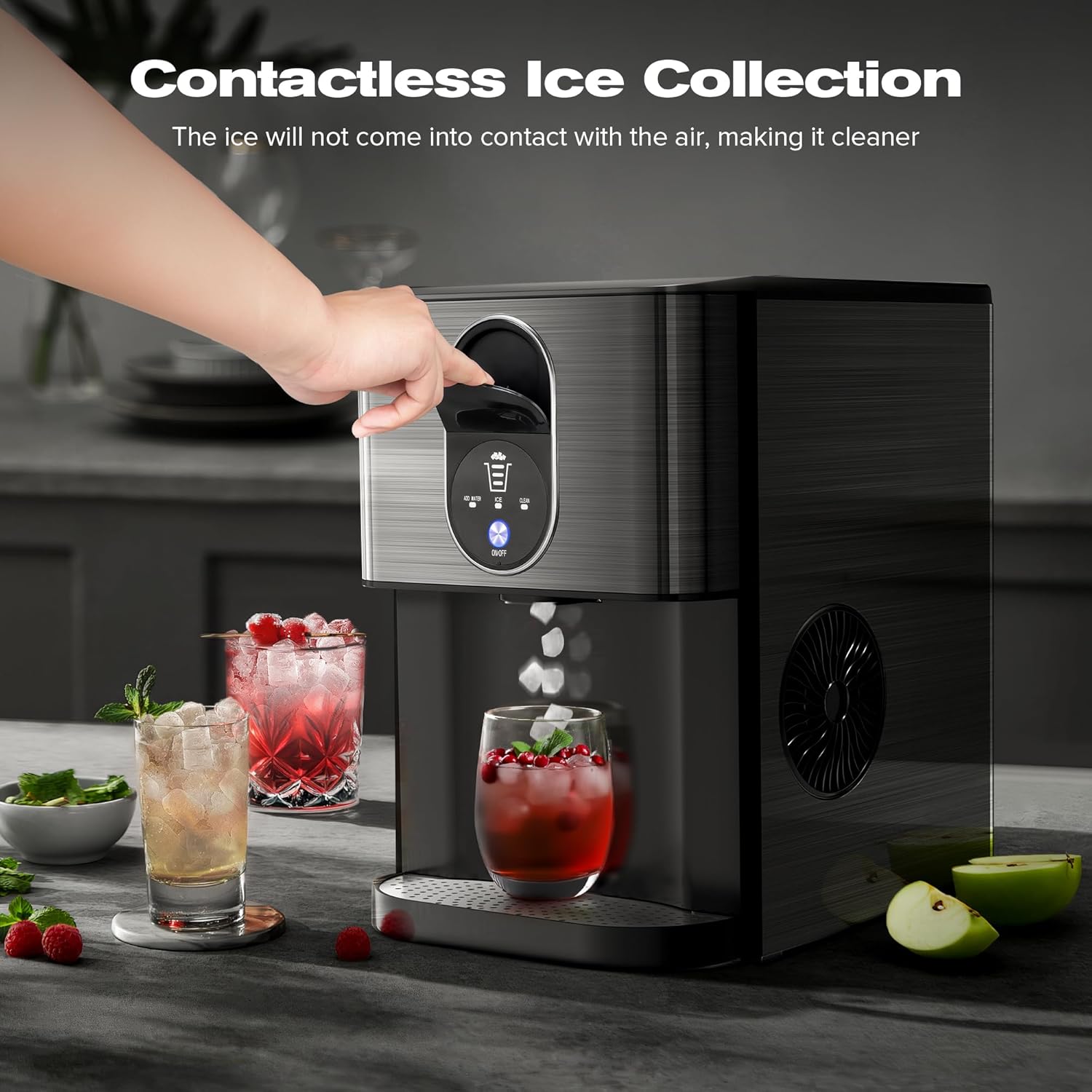 Kismile Ice Makers Countertop, Pebble Ice Maker Machine with Self