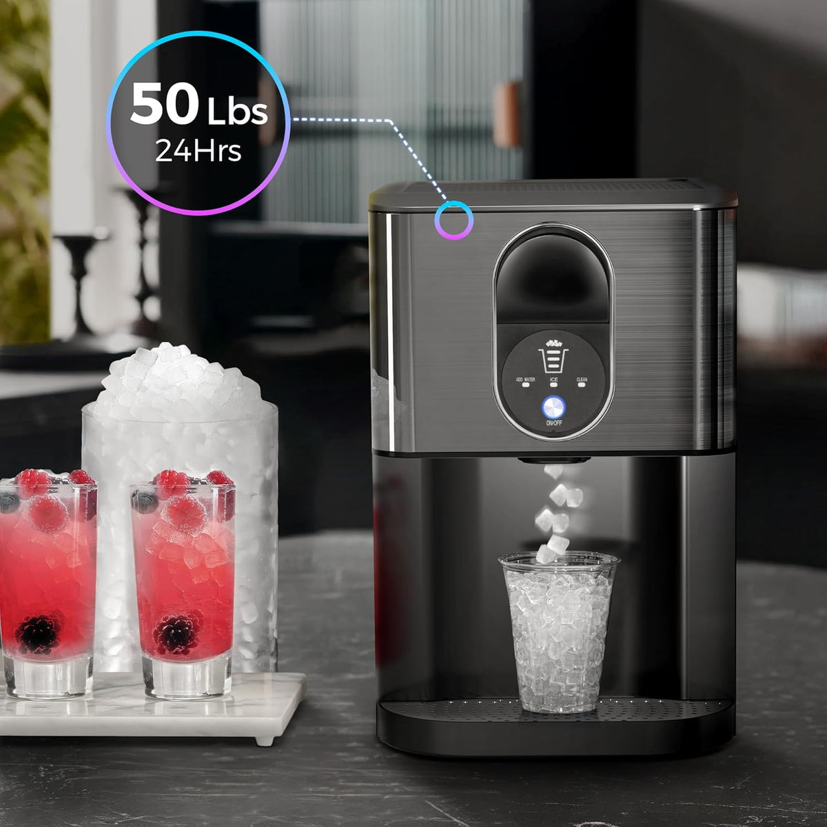 Kismile Ice Makers Countertop, Pebble Ice Maker Machine with Self ...