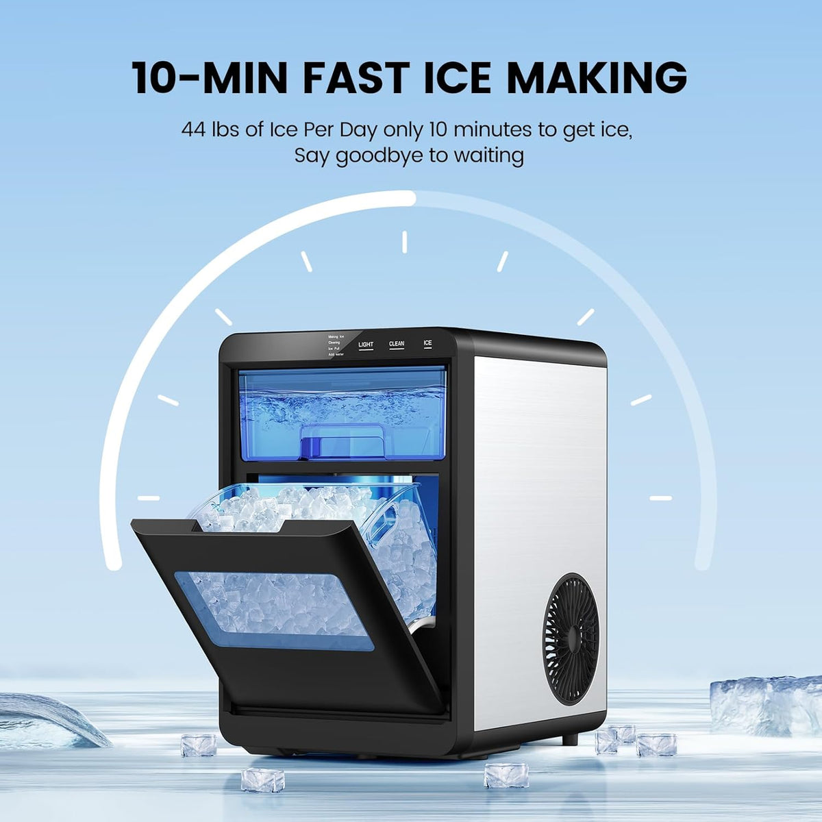 Kismile Ice Makers Countertop, Pebble Ice Maker Machine with Self ...