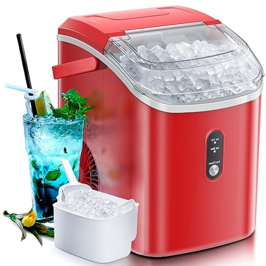 Kismile Nugget Pebble Ice Maker Countertop – 33 lbs/Day, Self-Cleaning ...