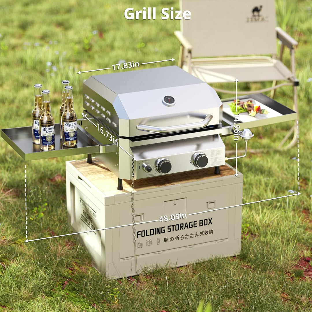 Stainless Steel Portable Tabletop Gas Grill 01120GDB0 - Kismile