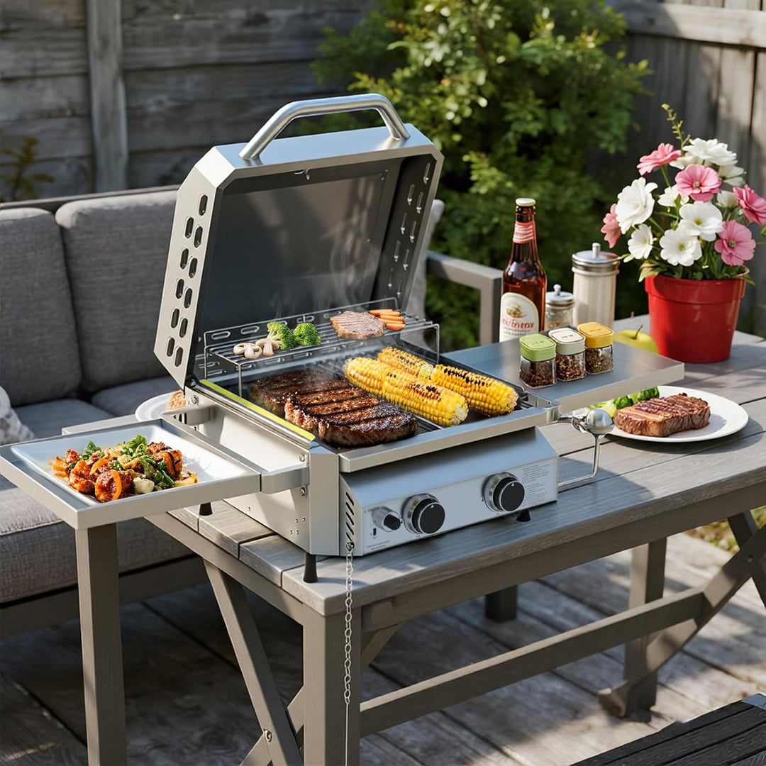 Stainless Steel Portable Tabletop Gas Grill 01120GDB0 - Kismile
