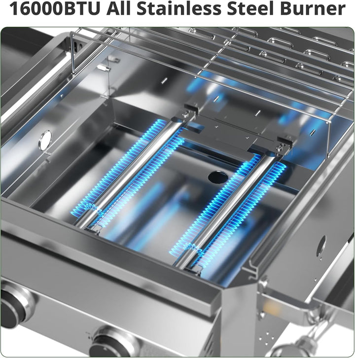 Stainless Steel Portable Tabletop Gas Grill 01120GDB0 - Kismile