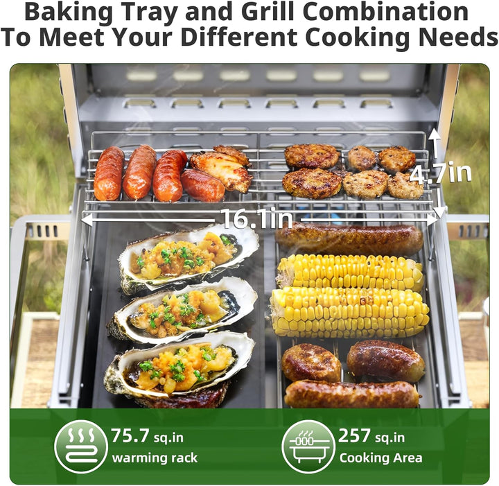 Stainless Steel Portable Tabletop Gas Grill 01120GDB0 - Kismile
