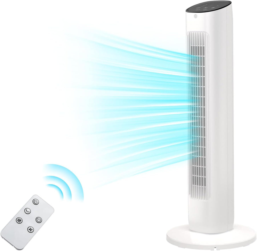 Tower Fan 360°Oscillating Quiet Cooling 24H Timer Remote Control Powerful 5321 - Kismile