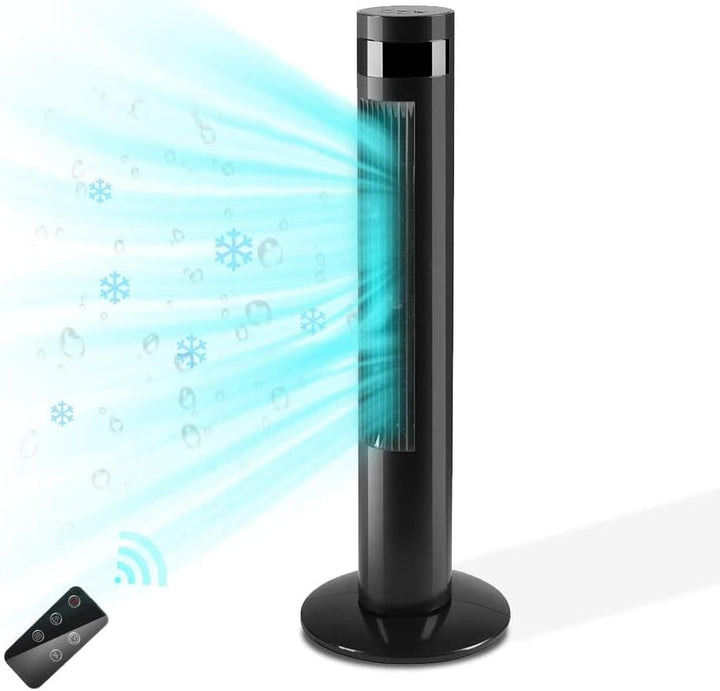 Tower Fan Portable Electric Oscillating Fan Quiet Cooling Remote Control Standing Bladeless Floor Fans 3 Speeds Wind Modes Timer - Kismile