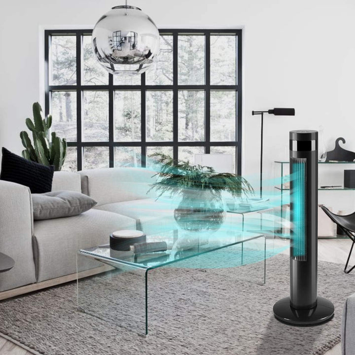 Tower Fan Portable Electric Oscillating Fan Quiet Cooling Remote Control Standing Bladeless Floor Fans 3 Speeds Wind Modes Timer - Kismile