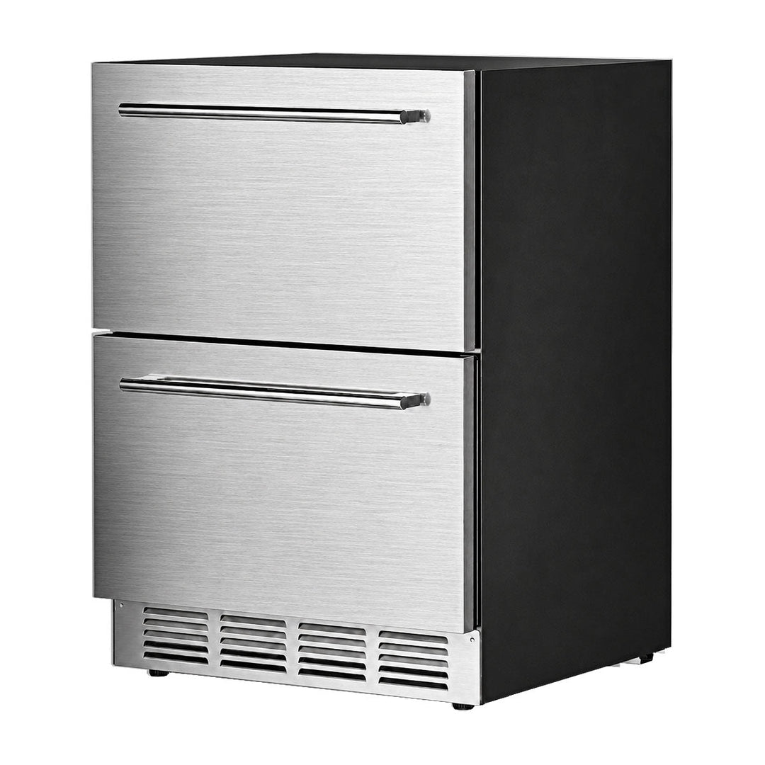 Under Counter Refrigerator, 24 Inch Double Drawer Beverage Fridge F58145 - Kismile