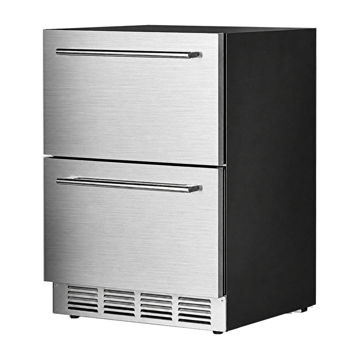 Under Counter Refrigerator, 24 Inch Double Drawer Beverage Fridge F58145 - Kismile