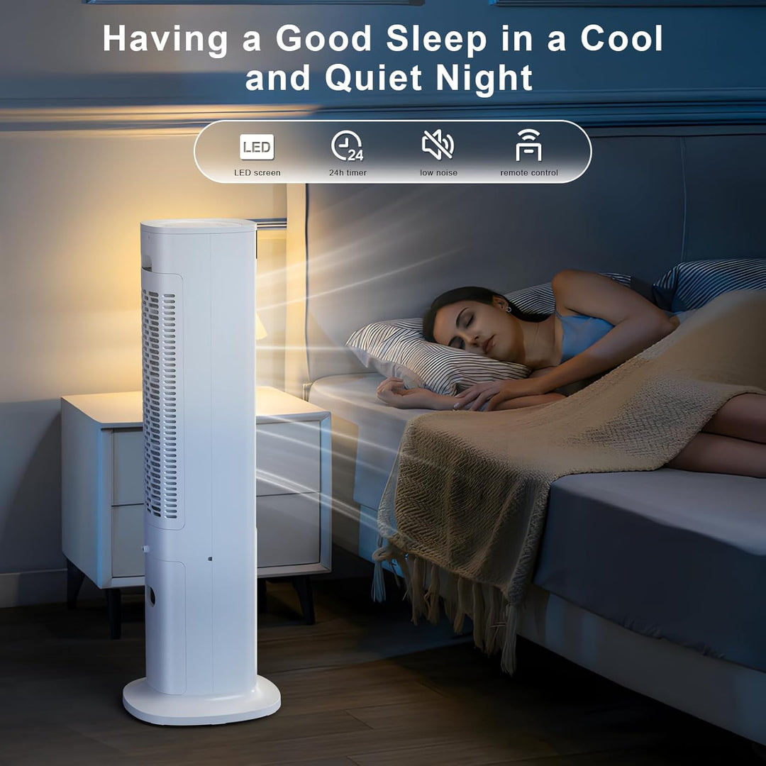 vaporative Air Cooler, 40" Cooling Fan that Blow Cold Air, Swamp Cooler with 80° Oscillation, - Kismile