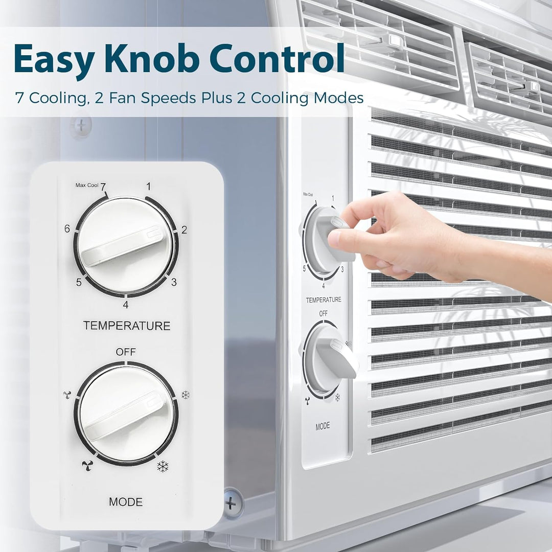 Window Air Conditioner, 7 Temp Dial, Cools up to 150 Sq.Ft. A8501W - Kismile