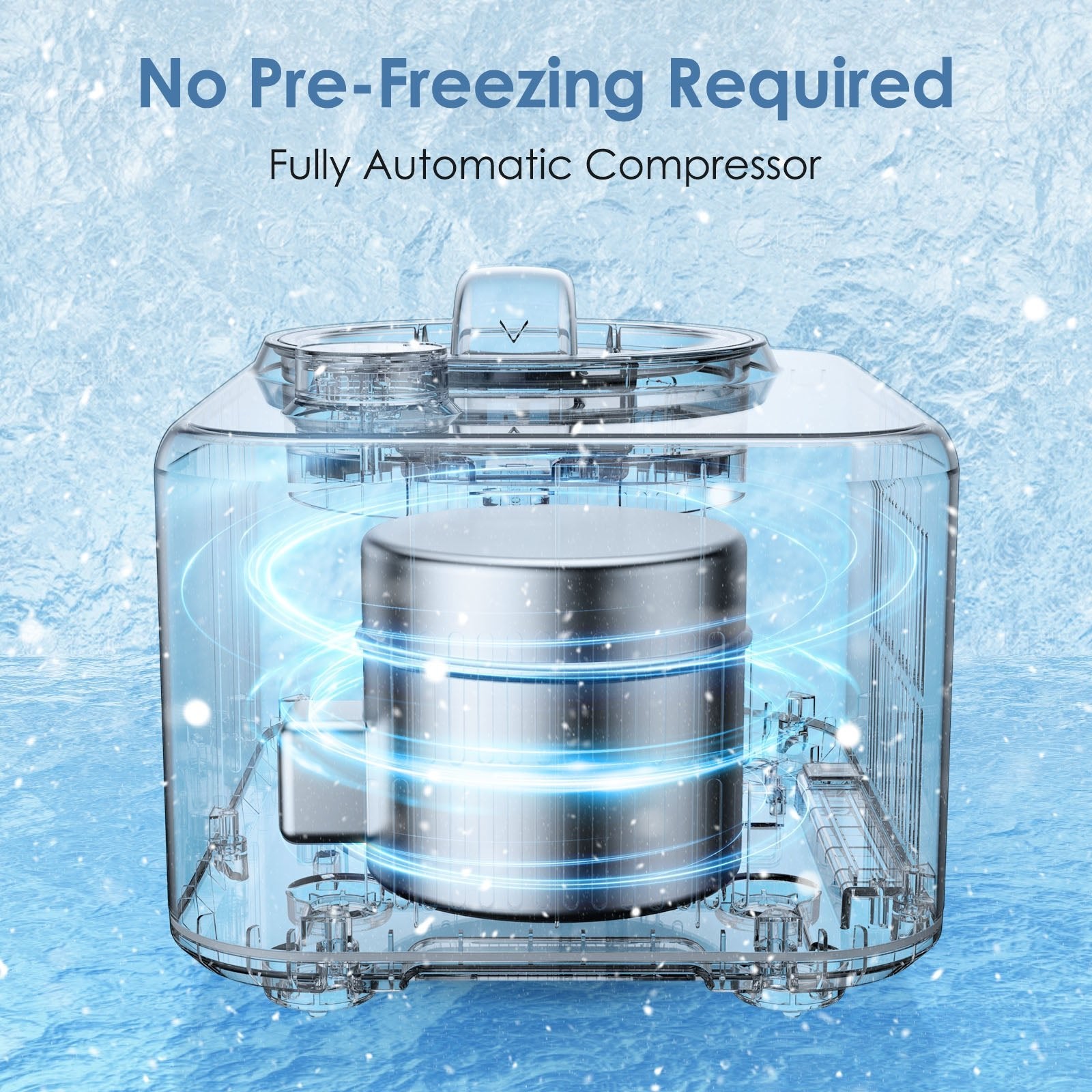 Ice Maker Compressor R910 0.8L Ice Cream Maker with Compressor IC3908 - Kismile