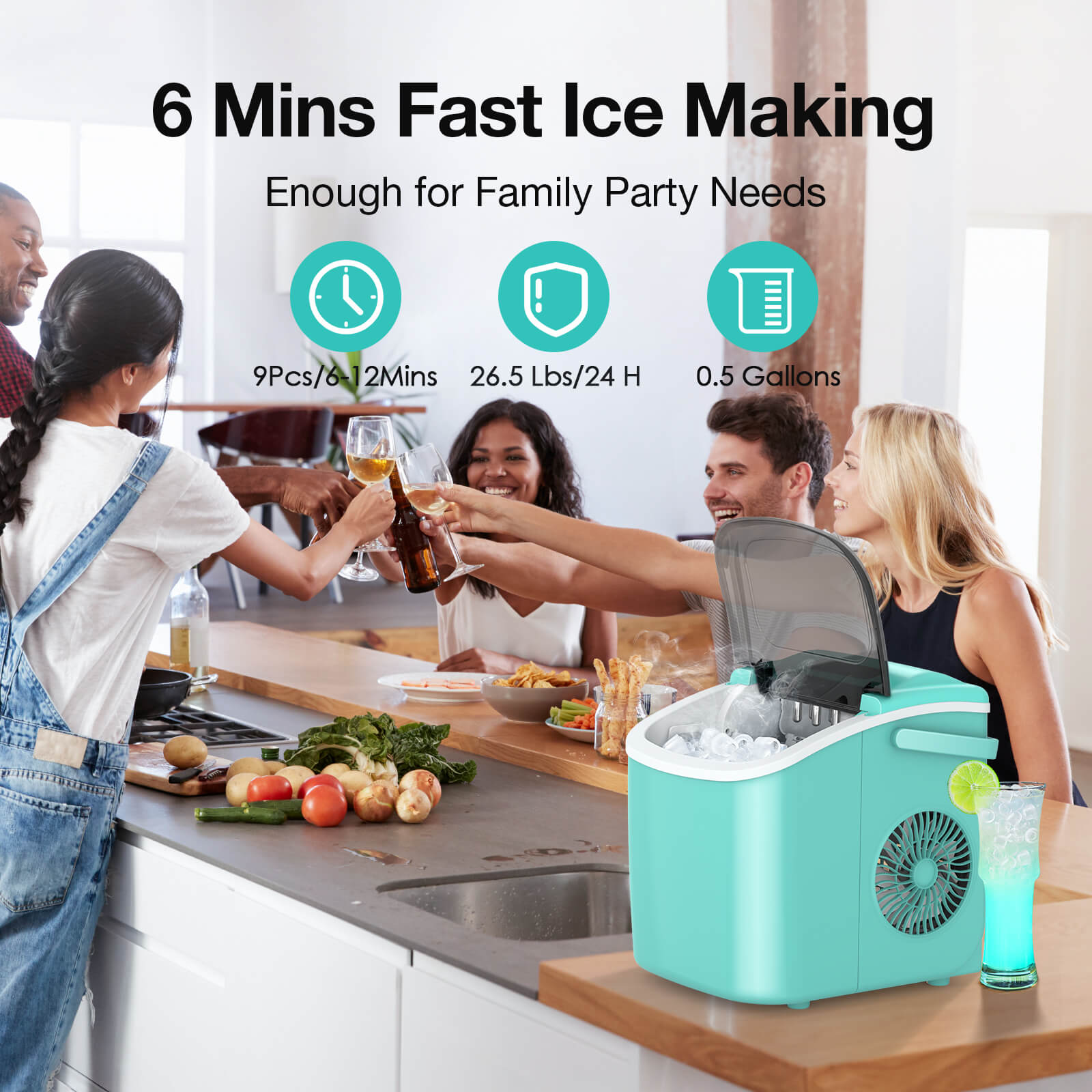 Countertop Ice Maker, Self-Cleaning good Portable Ice Maker Machine