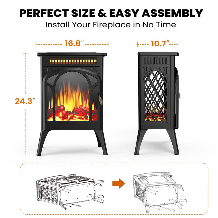16" Free Standing Electric Fireplace Stove S180 - Kismile
