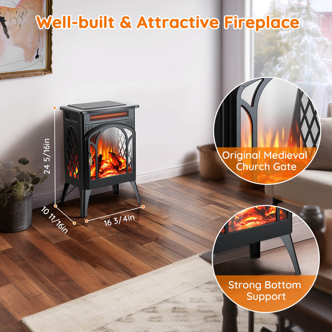 16" Free Standing Electric Fireplace Stove S180BP - Kismile