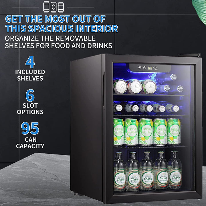 2.6 Cu.ft Wine Cooler/Cabinet Beverage Refrigerator W5870BH - Kismile
