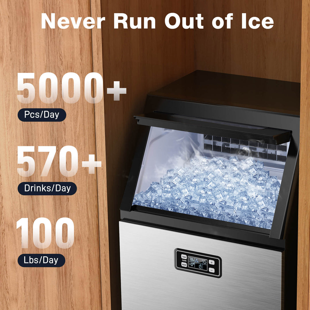 265LBS Freestanding Commercial Ice Maker - Kismile