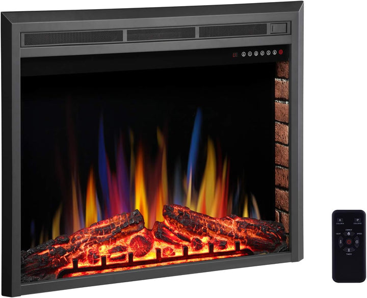 36 Inch Electric Fireplace Insert Adjuatble Flame Colors - Kismile