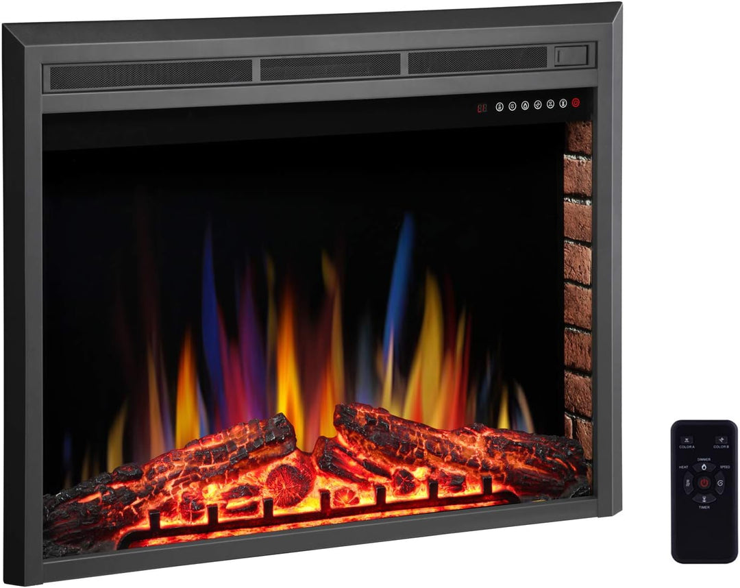 39 Inch Electric Fireplace Insert Adjuatble Flame Colors - Kismile