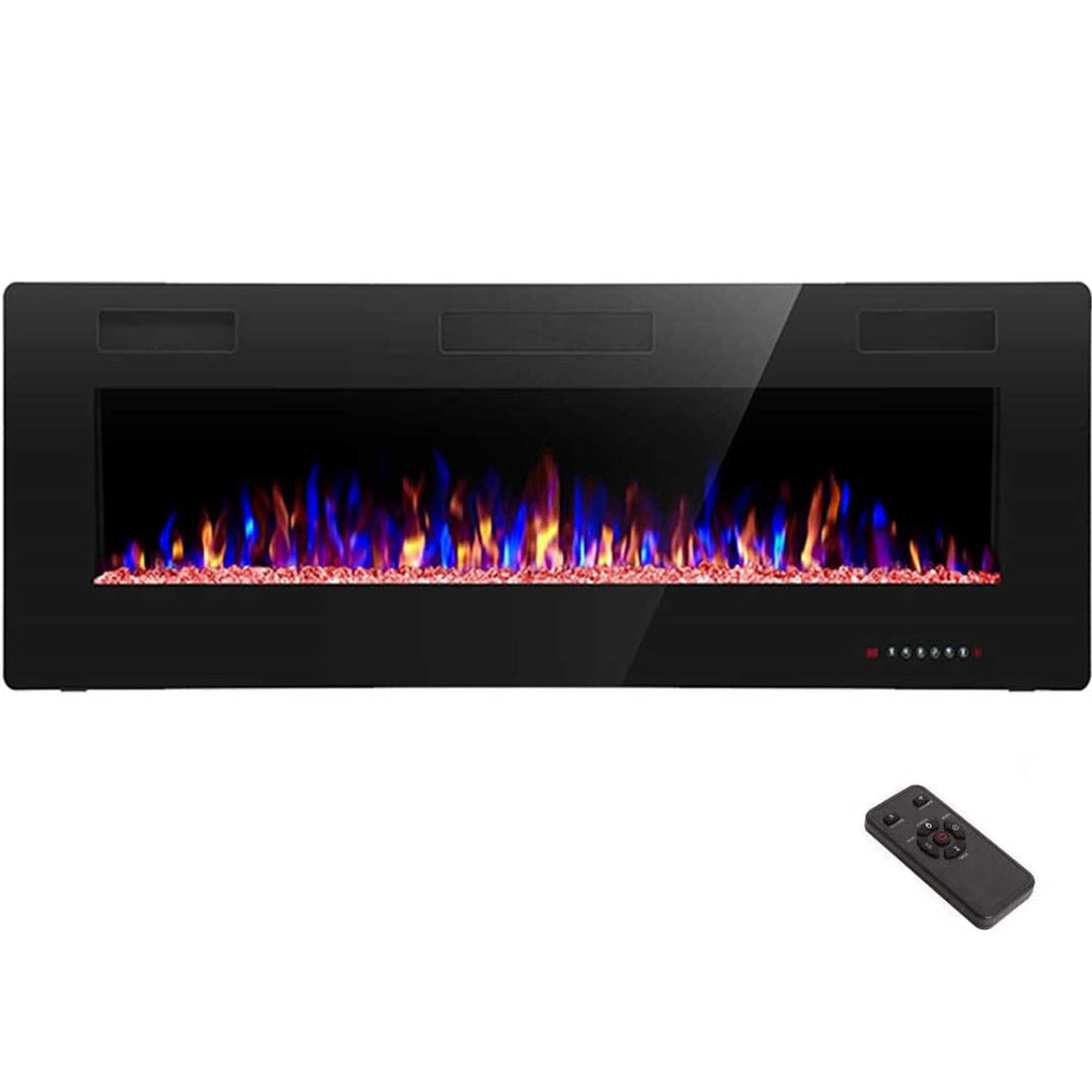 50 Electric Fireplace Recessed and Wall Mounted,750-1500W - Kismile