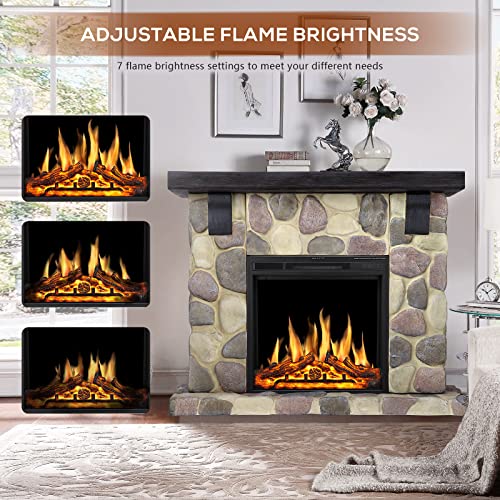 50 Inch Electric Fireplace Stone Mantel Package - Kismile