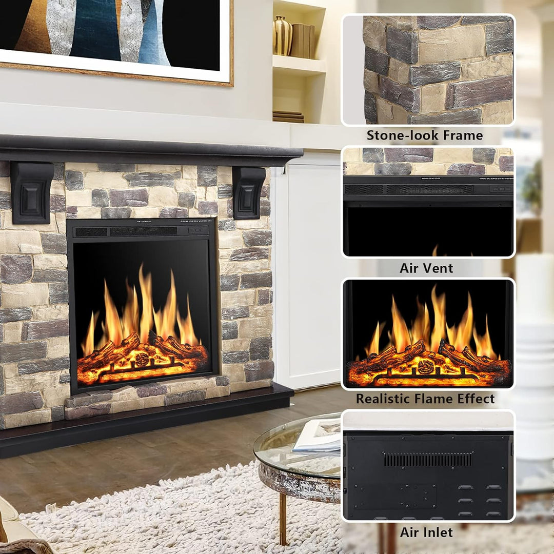 50 Inch Electric Fireplace Stone Mantel Package - Kismile