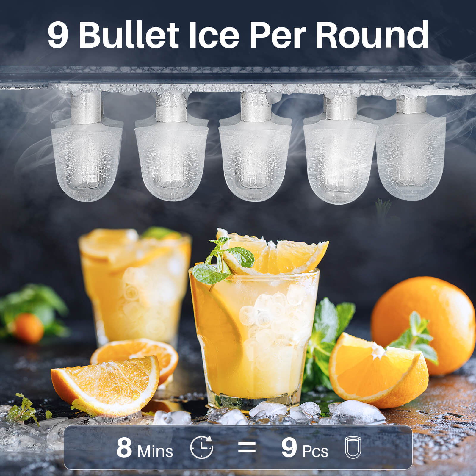 Orgo Product The Retro Countertop Ice Maker, Bullet Shaped Ice Type, Sage, RGR2502