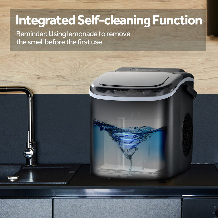 Countertop Ice Maker Portable Ice Machine with Handle,Self-Cleaning Ice ...